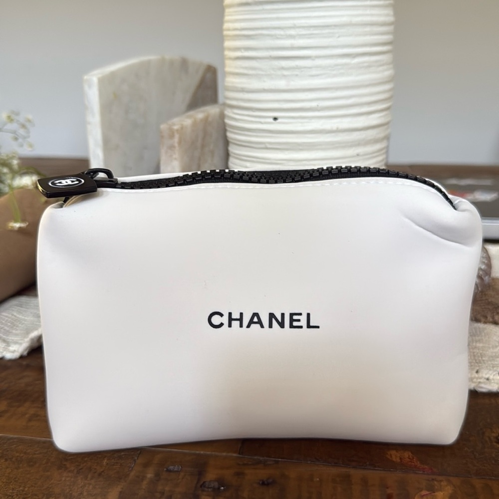White Neoprene Cosmetic Pouch